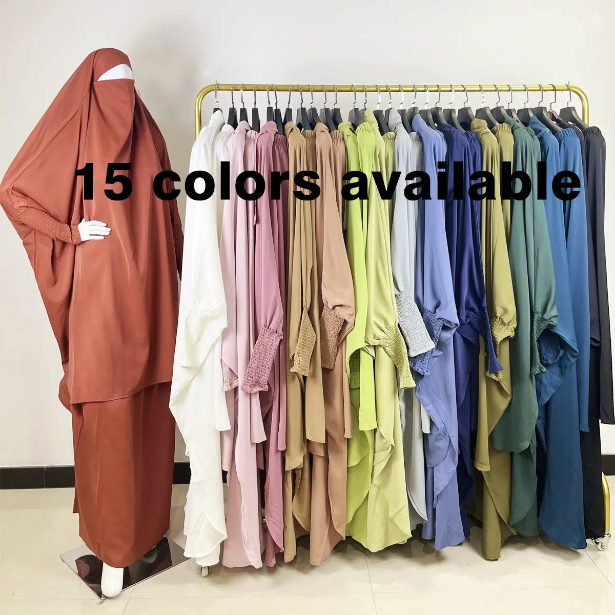 Hiyab musulmán dos piezas, variedad de colores.