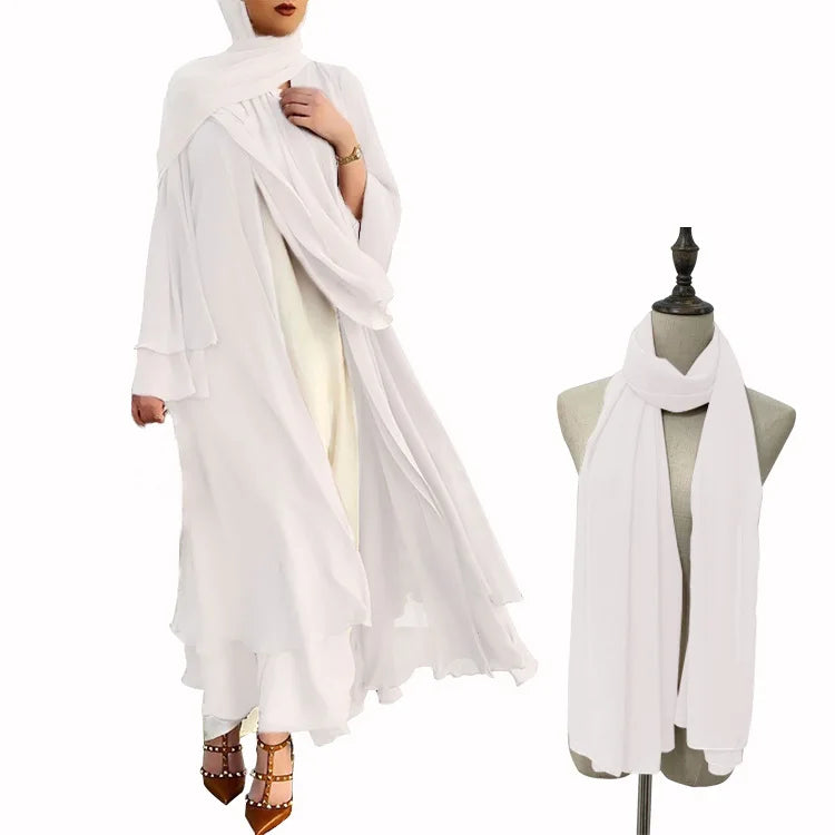 Abaya abierta lisa, kimono, variedad de colores
