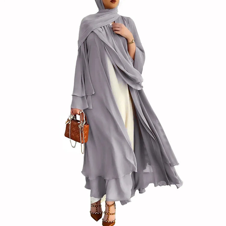 Abaya abierta lisa, kimono, variedad de colores