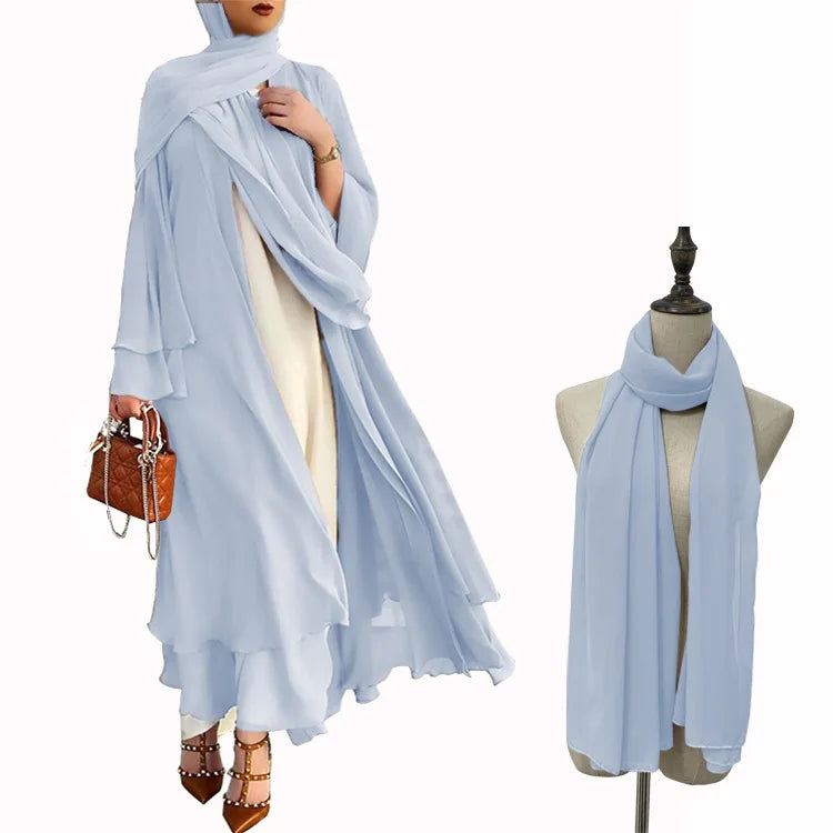 Abaya abierta lisa, kimono, variedad de colores