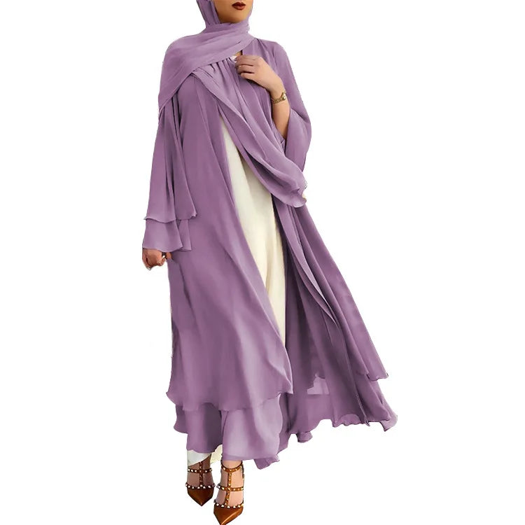 Abaya abierta lisa, kimono, variedad de colores