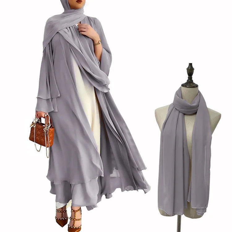 Abaya abierta lisa, kimono, variedad de colores