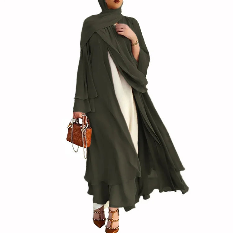 Abaya abierta lisa, kimono, variedad de colores