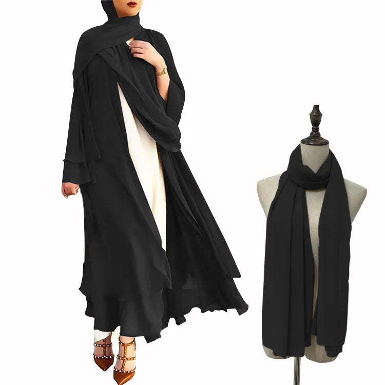 Abaya abierta lisa, kimono, variedad de colores