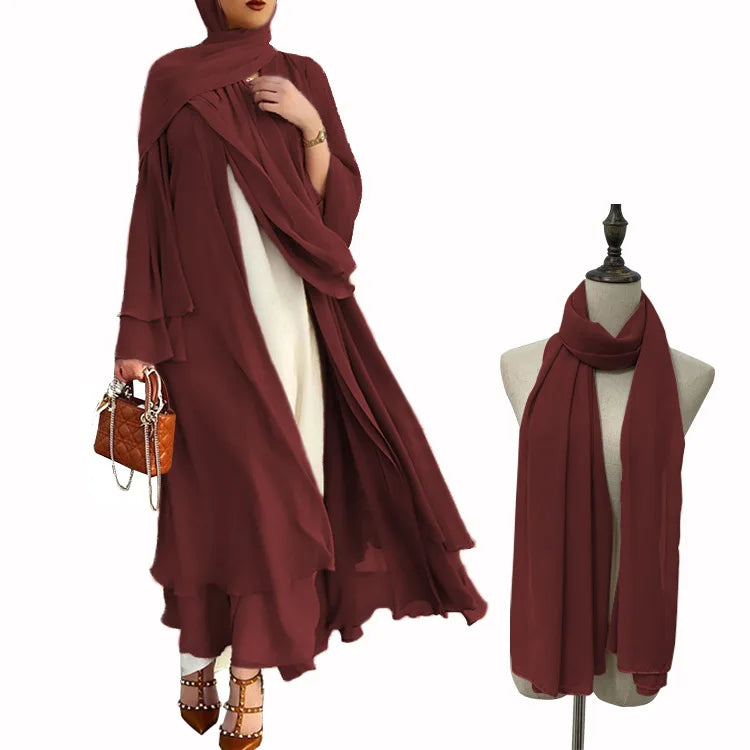 Abaya abierta lisa, kimono, variedad de colores