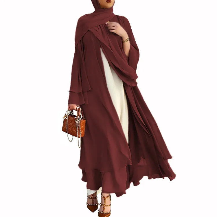 Abaya abierta lisa, kimono, variedad de colores