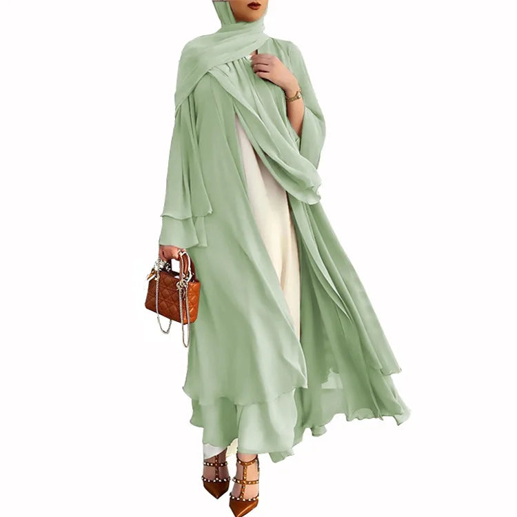Abaya abierta lisa, kimono, variedad de colores