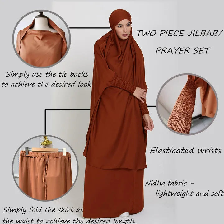 Hiyab musulmán dos piezas, variedad de colores.