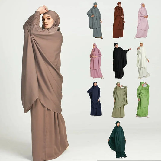 Hiyab musulmán dos piezas, variedad de colores.